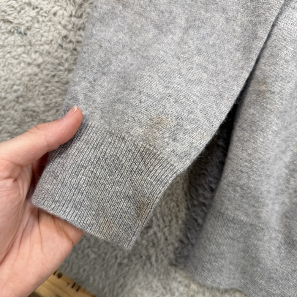 Brooks Brothers Sweater Men Large Grey 100% Cashmere Crewneck Pullover Pure Soft - Picture 9 of 10